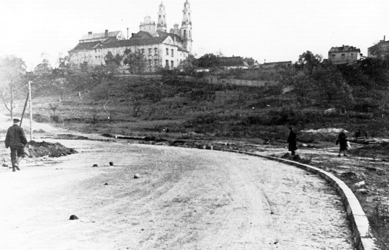 The road leading to Rossa Square in Vilnius